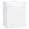 Image de vidaXL Panier à linge avec 2 sections bambou blanc 100 L320744