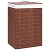 Image de vidaXL Panier à linge avec 2 sections bambou marron 72 L320747