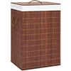 Image de vidaXL vidaXL Panier à linge avec 2 sections bambou marron 72 L
