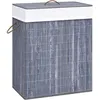 Image de vidaXL Panier à linge avec une seule section bambou gris 83 L320756