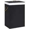Image de vidaXL Panier à linge avec une seule section bambou noir320757