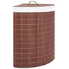 Image de vidaXL vidaXL Panier à linge d'angle Bambou Marron 60 L