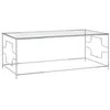 Image de vidaXL Table basse Argenté 120x60x45 cm Acier inoxydable et verre289029
