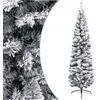 Image de vidaXL Sapin de Noël artificiel mince flocon de neige vert 240 cm PVC320956