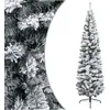 Image de vidaXL VIDAXL Sapin de No?l artificiel mince flocon de neige Vert 240 cm PVC