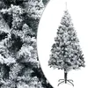 Image de vidaXL Sapin de Noël artificiel avec neige floquée Vert 210 cm PVC