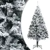 Image de vidaXL Sapin de Noël artificiel avec neige floquée vert 240 cm PVC