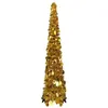 Image de vidaXL Sapin de Noël artificiel escamotable doré 120 cm PET320982