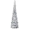 Image de vidaXL Sapin de Noël artificiel escamotable argenté 150 cm PET