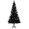 Image de vidaXL Sapin de Noël artificiel avec support noir 180 cm PVC