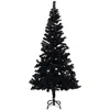 Image de vidaXL vidaXL Sapin de Noël artificiel avec support Noir 180 cm PVC