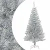 Image de vidaXL Sapin de Noël artificiel avec support argenté 150 cm PET