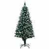Image de vidaXL Sapin de Noël avec pommes de pin et neige blanche 180 cm