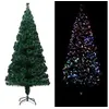 Image de Sapin de noël artificiel avec support vert 210 cm fibre optique