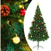 Image de vidaXL VIDAXL Arbre de No?l artificiel avec boules et LED Vert 210 cm
