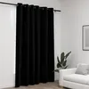 Image de Vidaxl Rideau Occultant Aspect De Lin Avec ?illets Noir 290x245 Cm