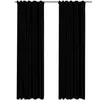 Image de vidaXL Vidaxl Rideaux Occultants Aspect Lin Avec Crochets 2pcs Noir 140x245cm