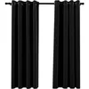 Image de vidaXL Vidaxl Rideaux Occultants Aspect De Lin 2 Pcs Anthracite 140x175 Cm