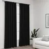Image de vidaXL Rideaux occultants aspect lin crochet 2pcs Anthracite 140x225cm
