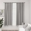Image de vidaXL Rideaux occultants aspect lin avec crochets 2pcs Gris 140x175cm321172