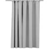 Image de vidaXL Rideau occultant d'aspect de lin avec crochets Gris 290x245 cm
