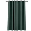 Image de Vidaxl Rideau Occultant Aspect De Lin Avec ?illets Vert 290x245 Cm