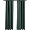 Image de Vidaxl Rideaux Occultants Aspect Lin Avec Crochets 2pcs Vert 140x225cm