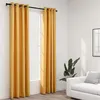 Image de vidaXL Rideaux occultants Aspect lin à oeillets 2 pcs Jaune 140x225 cm321193