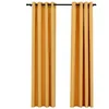 Image de vidaXL Vidaxl Rideaux Occultants Aspect Lin À ?illets 2 Pcs Jaune 140x245 Cm