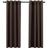 Image de vidaXL Vidaxl Rideaux Occultants Aspect Lin Avec ?Illets 2pcs Taupe 140x175cm