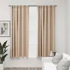 Image de vidaXL Rideaux occultants aspect lin et crochets 2 pcs beige 140x175cm321212
