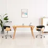 Image de vidaXL Chaise pivotante de bureau Noir Bois courbé et similicuir
