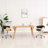 Image de vidaXL Chaise pivotante de bureau Noir Bois courbÃ© et similicuir
