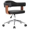 Image de vidaXL Chaise pivotante de bureau Noir Bois courbé et similicuir3054836