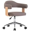 Image de vidaXL Chaise pivotante de bureau Taupe Bois courbé et tissu3054841