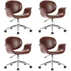 Image de vidaXL Chaises Pivotantes De Salle À Manger 4 Pcs Marron Similicuir - Vidaxl