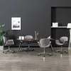 Image de vidaXL Chaises pivotantes de salle à manger 4 pcs Gris Tissu