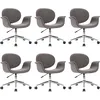 Image de vidaXL Chaises Pivotantes De Salle À Manger 6 Pcs Gris Tissu - Vidaxl
