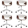 Image de vidaXL Chaises pivotantes à manger lot de 4 Blanc Similicuir3054876