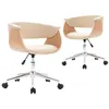 Image de vidaXL Chaises pivotantes à manger lot de 2 crème similicuir