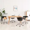 Image de vidaXL Chaises pivotantes à manger lot de 4 noir similicuir