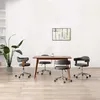 Image de vidaXL Chaises pivotantes à manger lot de 4 gris bois courbé et tissu