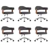 Image de vidaXL Chaises pivotantes à manger lot de 6 gris bois courbé et tissu