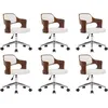 Image de vidaXL Chaises pivotantes à manger lot de 6 bois courbé et similicuir