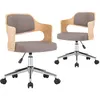 Image de vidaXL Chaises pivotantes à manger lot de 2 taupe bois courbé et tissu