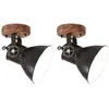 Image de vidaXL Lampe murale industrielle/de plafond 2 pcs Noir 20x25 cm E27