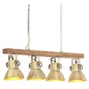 Image de vidaXL Plafonnier industriel Laiton E27 Bois de manguier