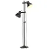 Image de vidaXL Lampadaire avec 2 abat-jour Noir E27 Fonte
