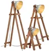 Image de vidaXL Lampadaires 3 pcs Argenté E27 Bois de manguier massif