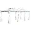 Image de vidaXL Belvédère avec rideaux 600x298x270 cm Blanc 180 g/m²310073